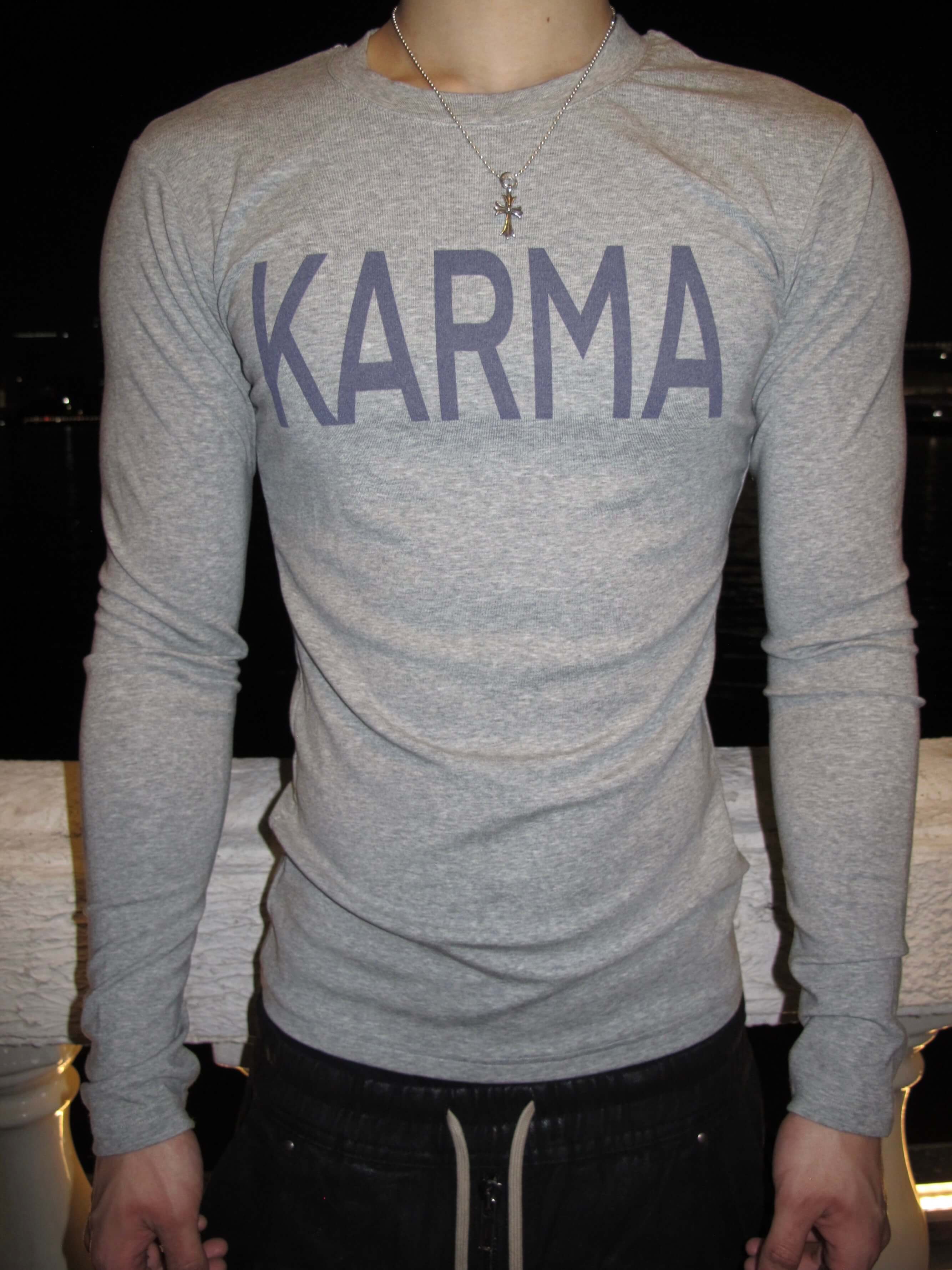 KARMANISTIC Logo Print Slim Fit Long Sleeve Tee