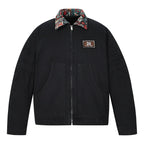 MEDM Ethnic Collar Patch Pocket Quilted Lined Work Jacket
