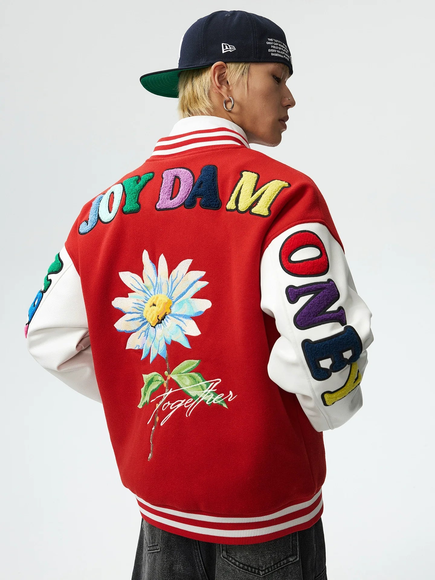 MEDM Daisy Floral Varsity Jacket