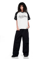 F3F Select Star Print Raglan Color Block Tee
