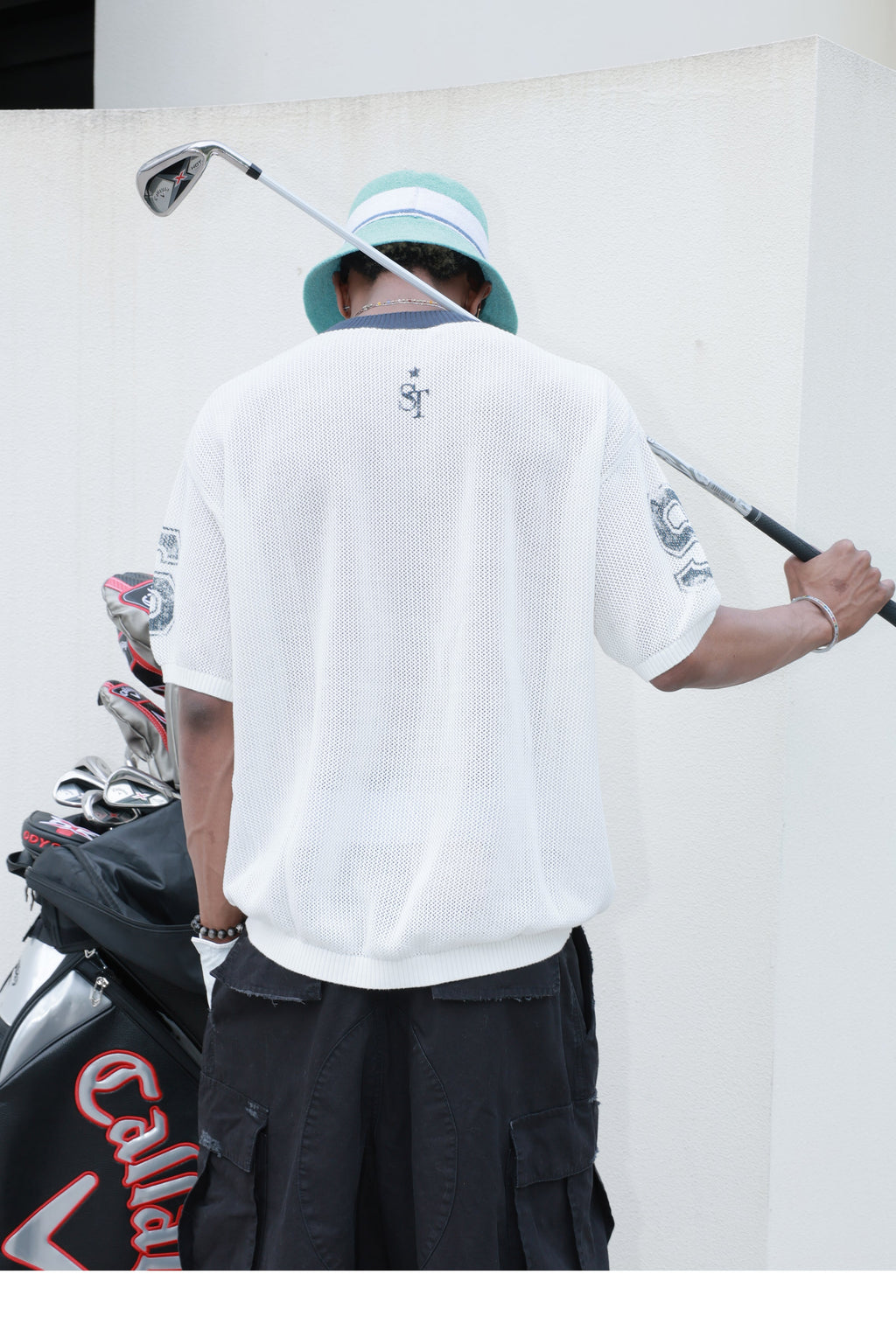 STEEPC Faded Print Mesh Knit Tee