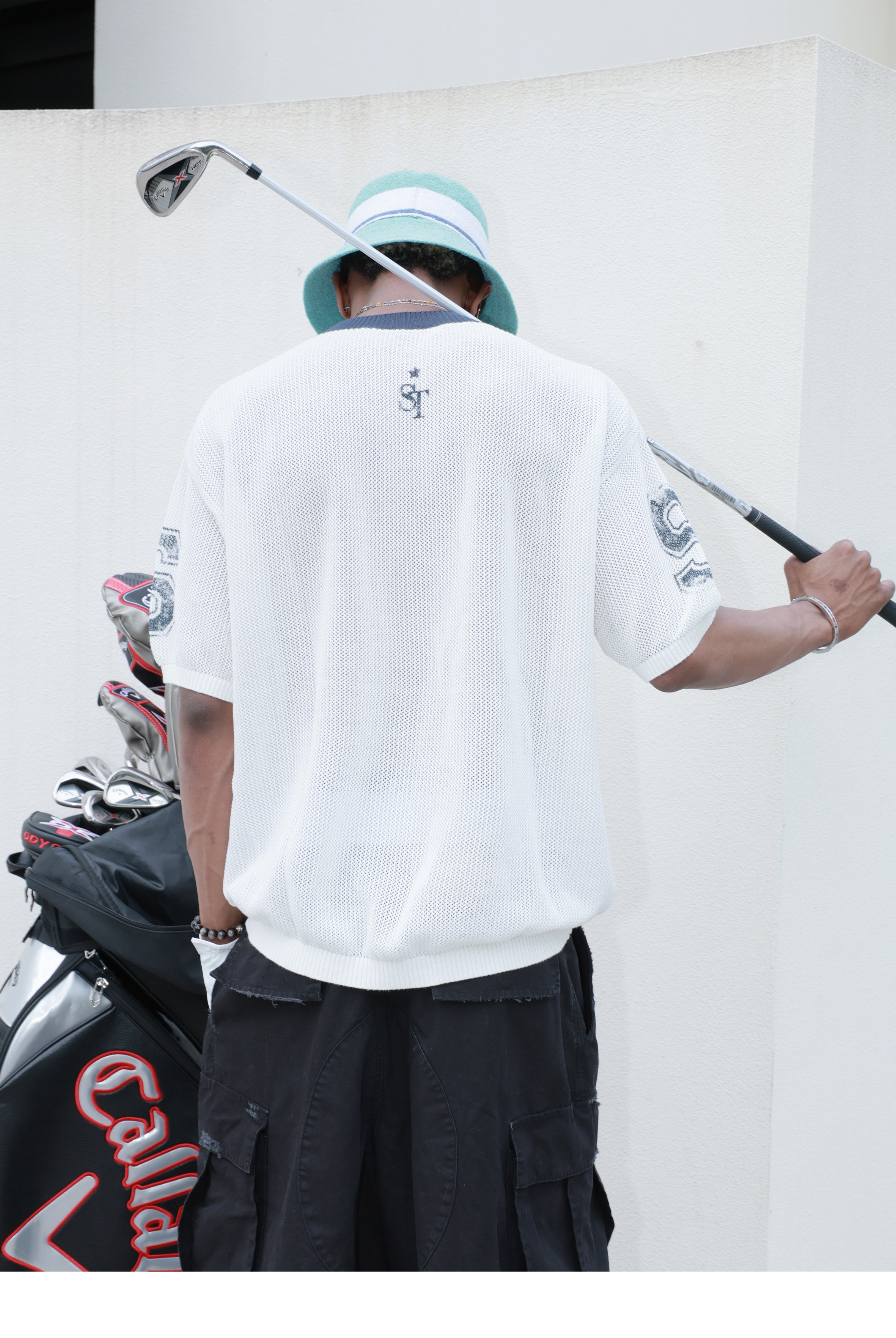STEEPC Faded Print Mesh Knit Tee