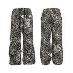 Night Lab Skull Pirate Leopard Printed Distressed Pants