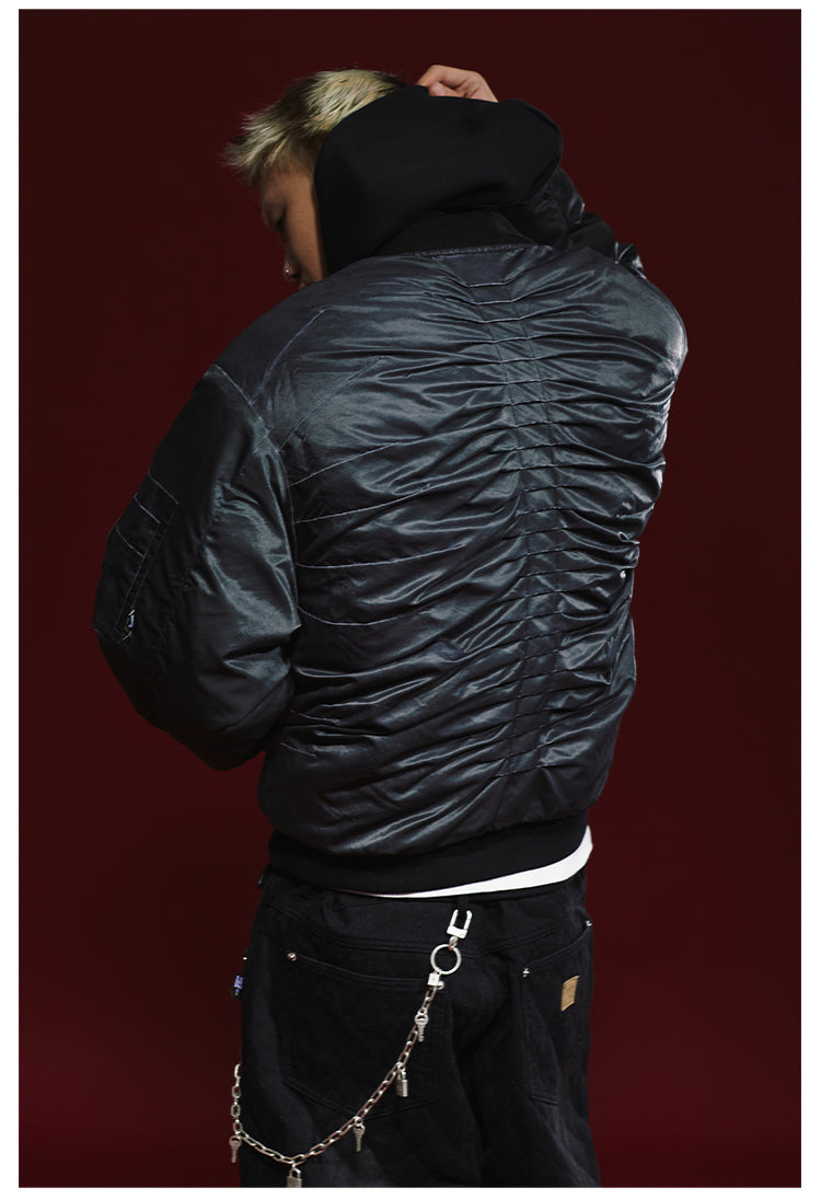 Remedy Pleated Back Design MA-1 Bomber Jacket