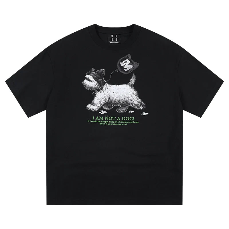 MEDM Cat Ear Hat Puppy Balloon Print Tee
