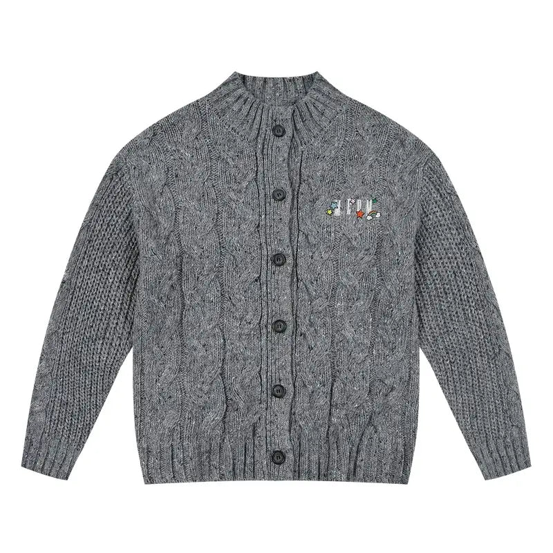 MEDM Speckled Cable Knit Cardigan