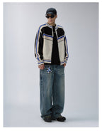 F2CE Color Block Zip Knit Cowichan Cardigan