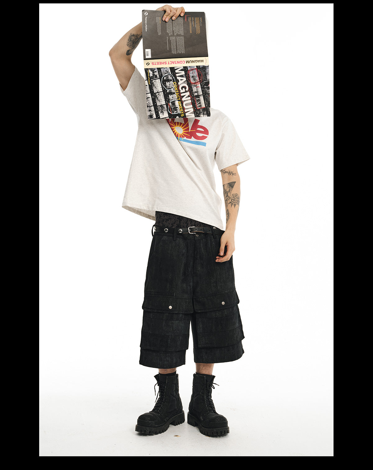 NOVACAM Camouflage & Black Baggy Work Cargo Shorts