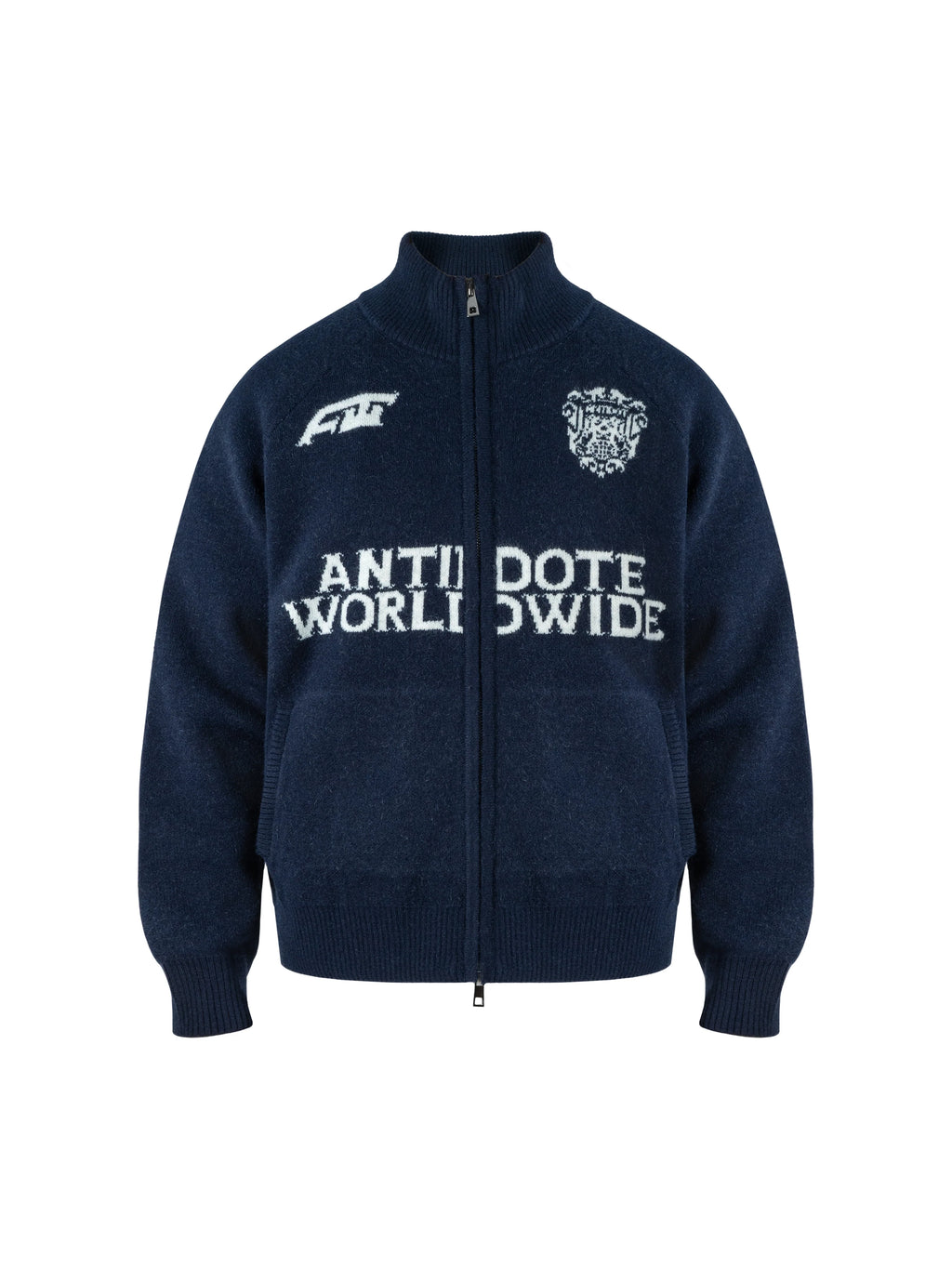 ANTIDOTE Logo Zip Knit Cardigan