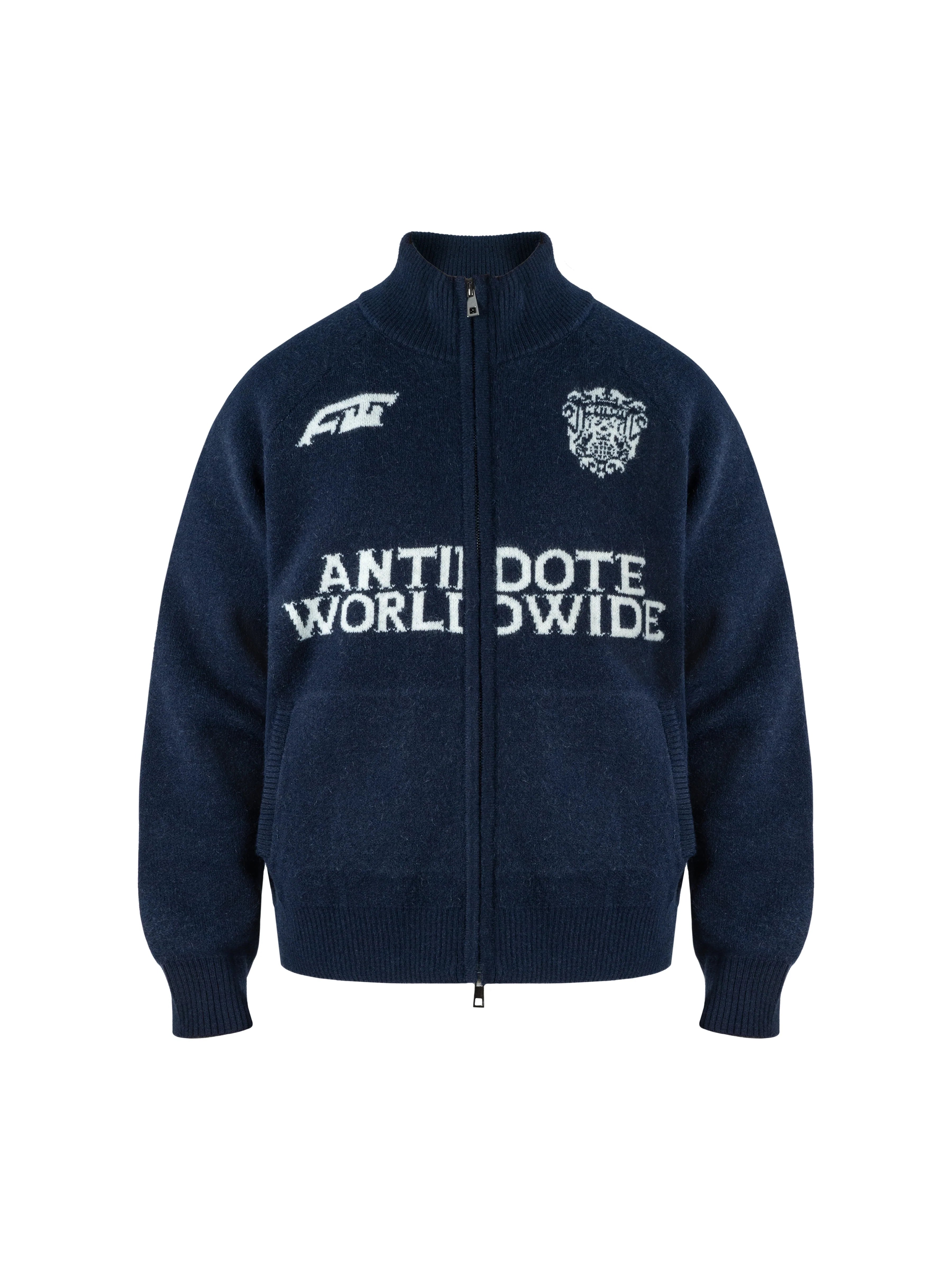 ANTIDOTE Logo Zip Knit Cardigan
