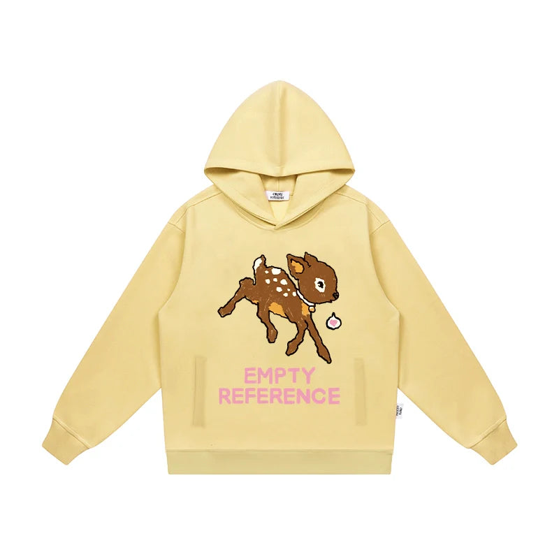 EMPTY REFERENCE Speckled Fawn Letter Print Hoodie