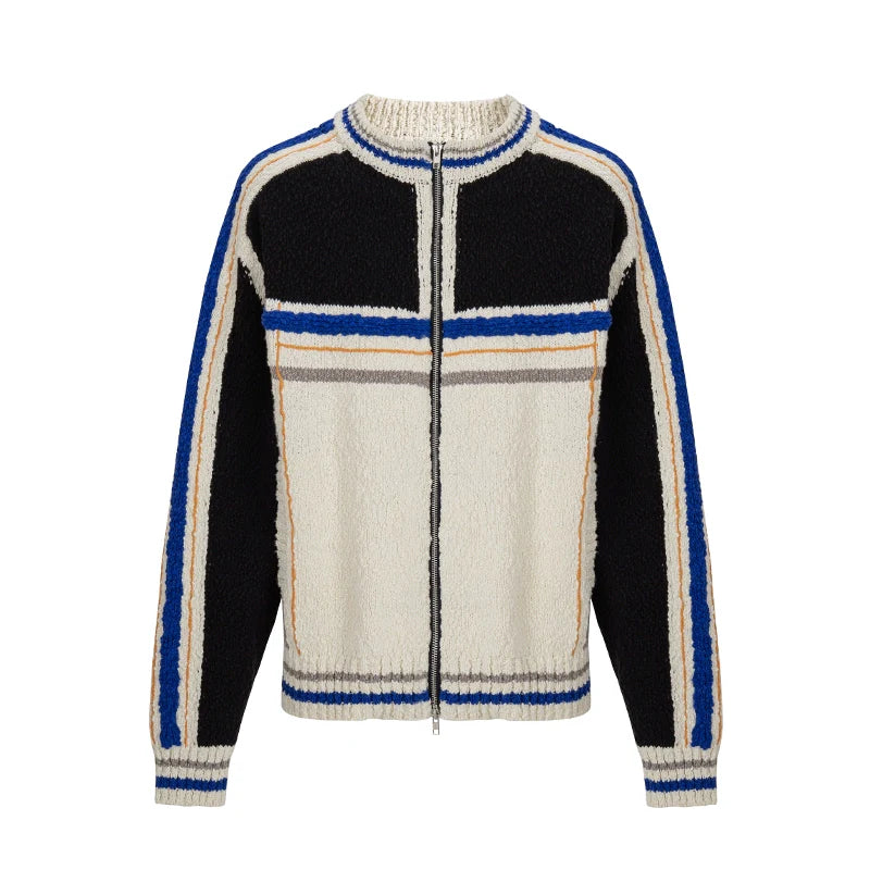 F2CE Color Block Zip Knit Cowichan Cardigan