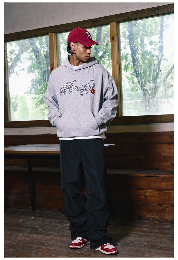 Remedy Metal Wax Seal 3D Logo Embroidered Hoodie