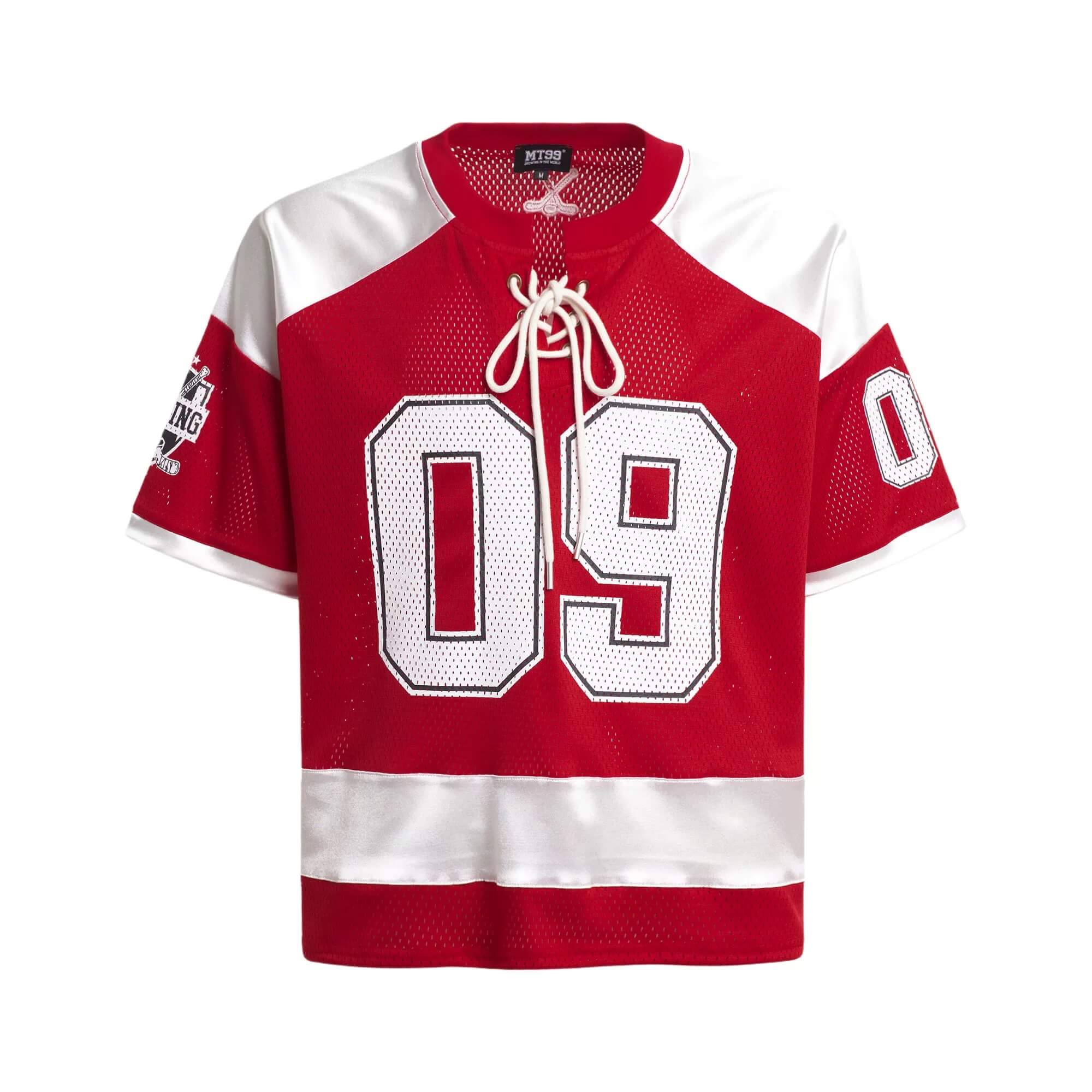 F3F Select Color Block Lace Up Mesh Short Sleeve Hockey Jersey