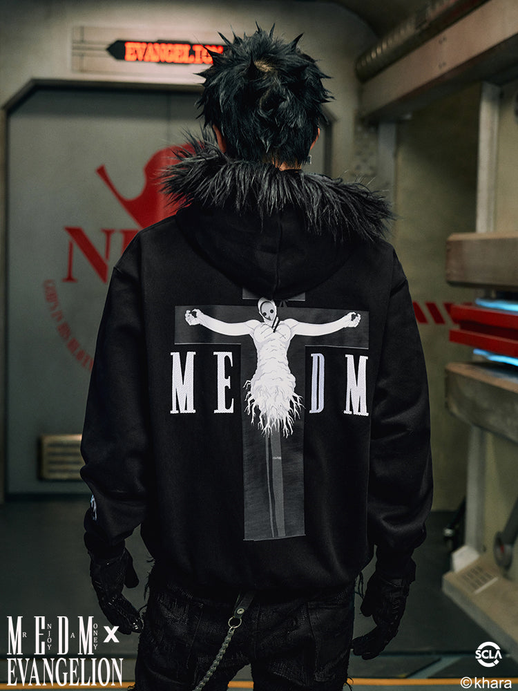 MEDM x EVA Lilith Removable Fur Zip-Up Hoodie