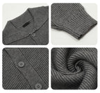 F3F Select Wide Lapel Gray Button Knit Cardigan