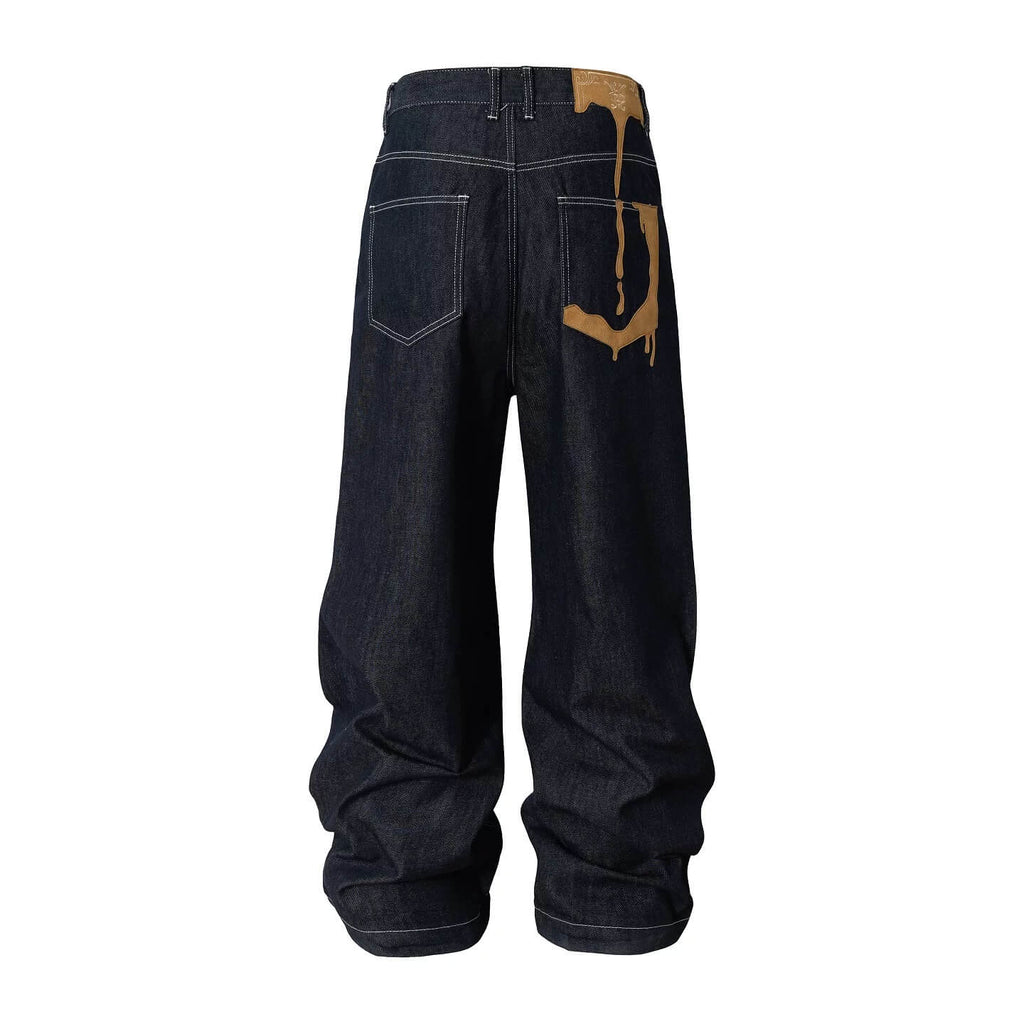 YADcrew Glitter Suede Leather Melting Pocket Jeans