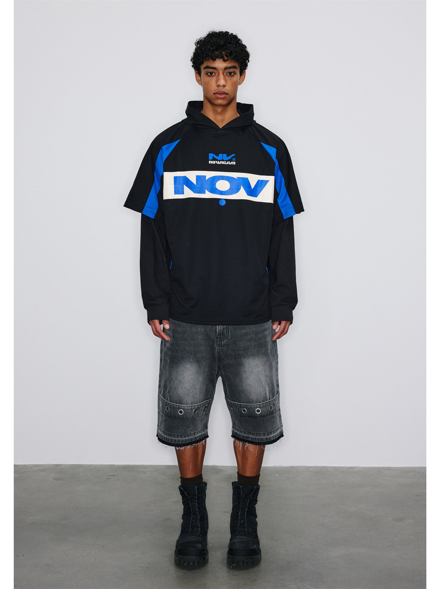 NOVACAM Soccer Jersey-Style Fake Two-Piece Hoodie
