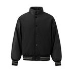 NOVACAM PU Leather Sleeve Puffer Varsity Jacket