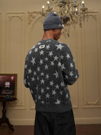 YADcrew All Over Star Fuzzy Knit Sweater