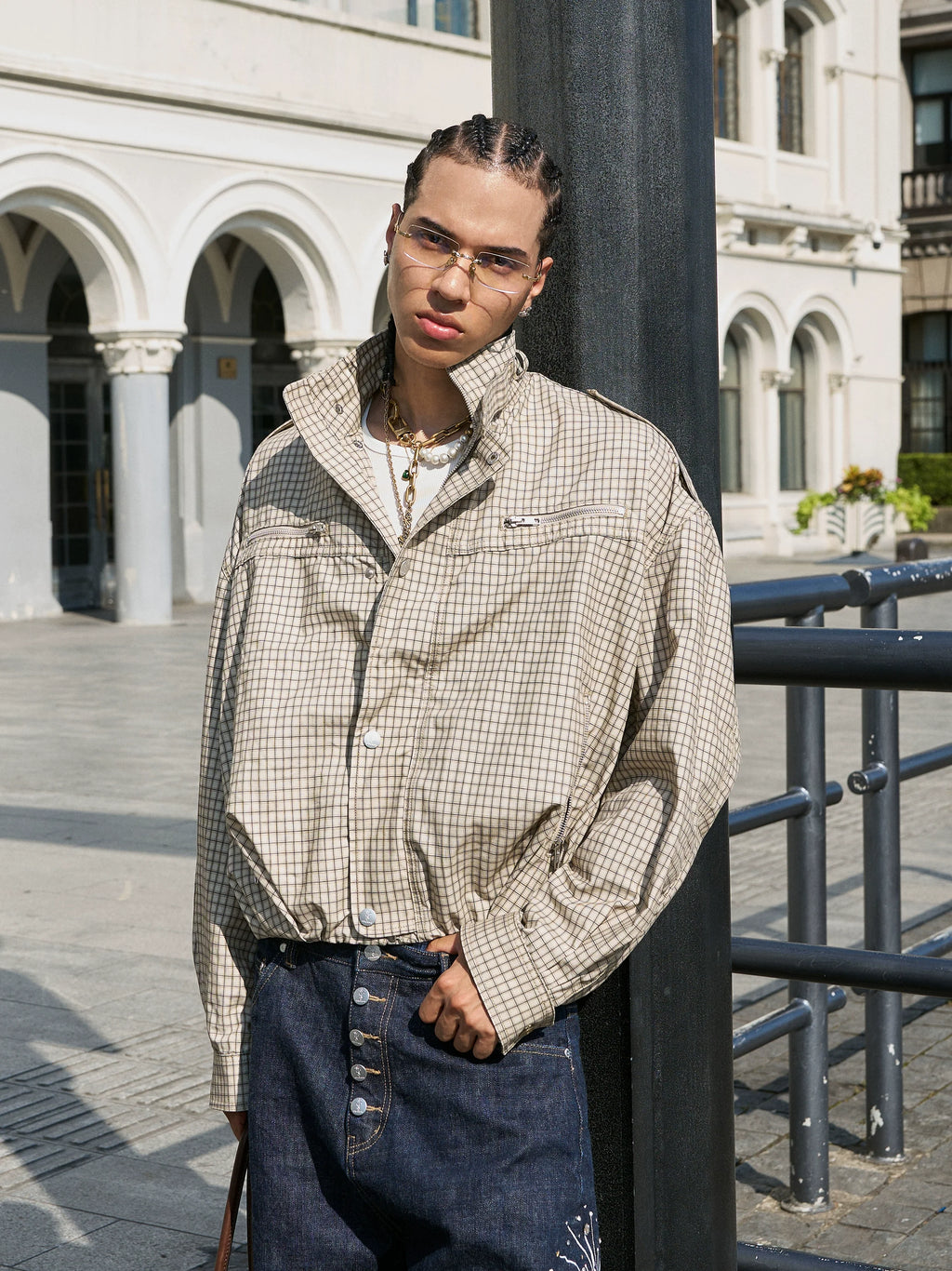 STEEPC Plaid Short Jacket