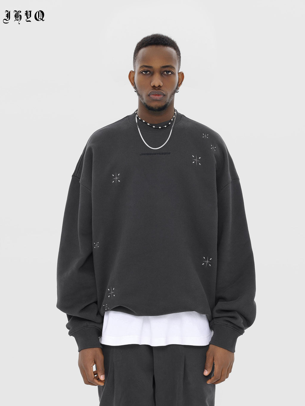 JHYQ Stars Embroidered Heavyweight Sweater