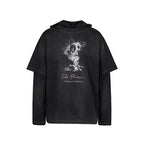 UNDERWATER Destruction Fake Layered Prisoner Print Hoodie