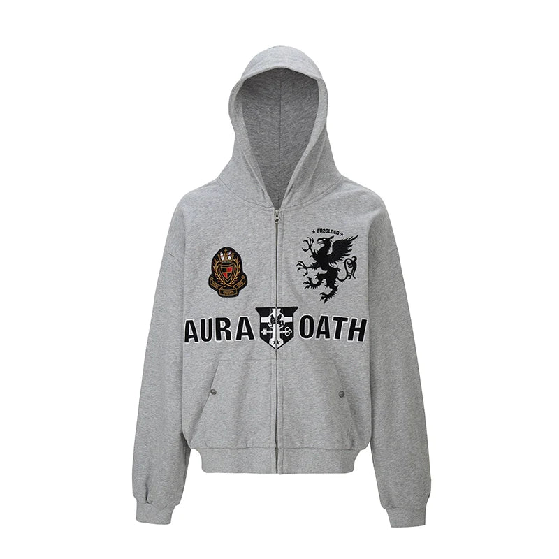F2CE Embroidery Patch Zip Up Hoodie