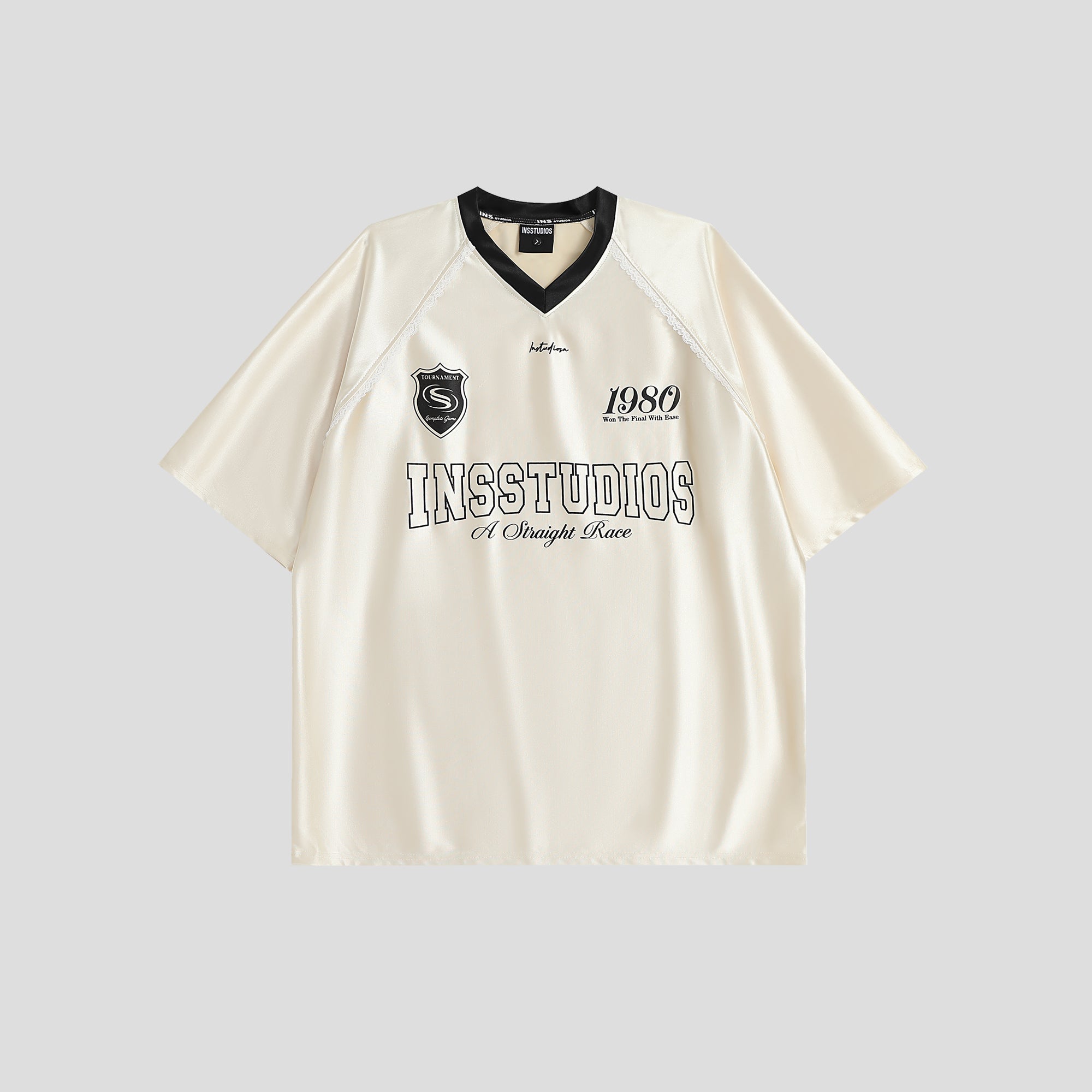 INSstudios Lace Letters Logo Soccer Jersey