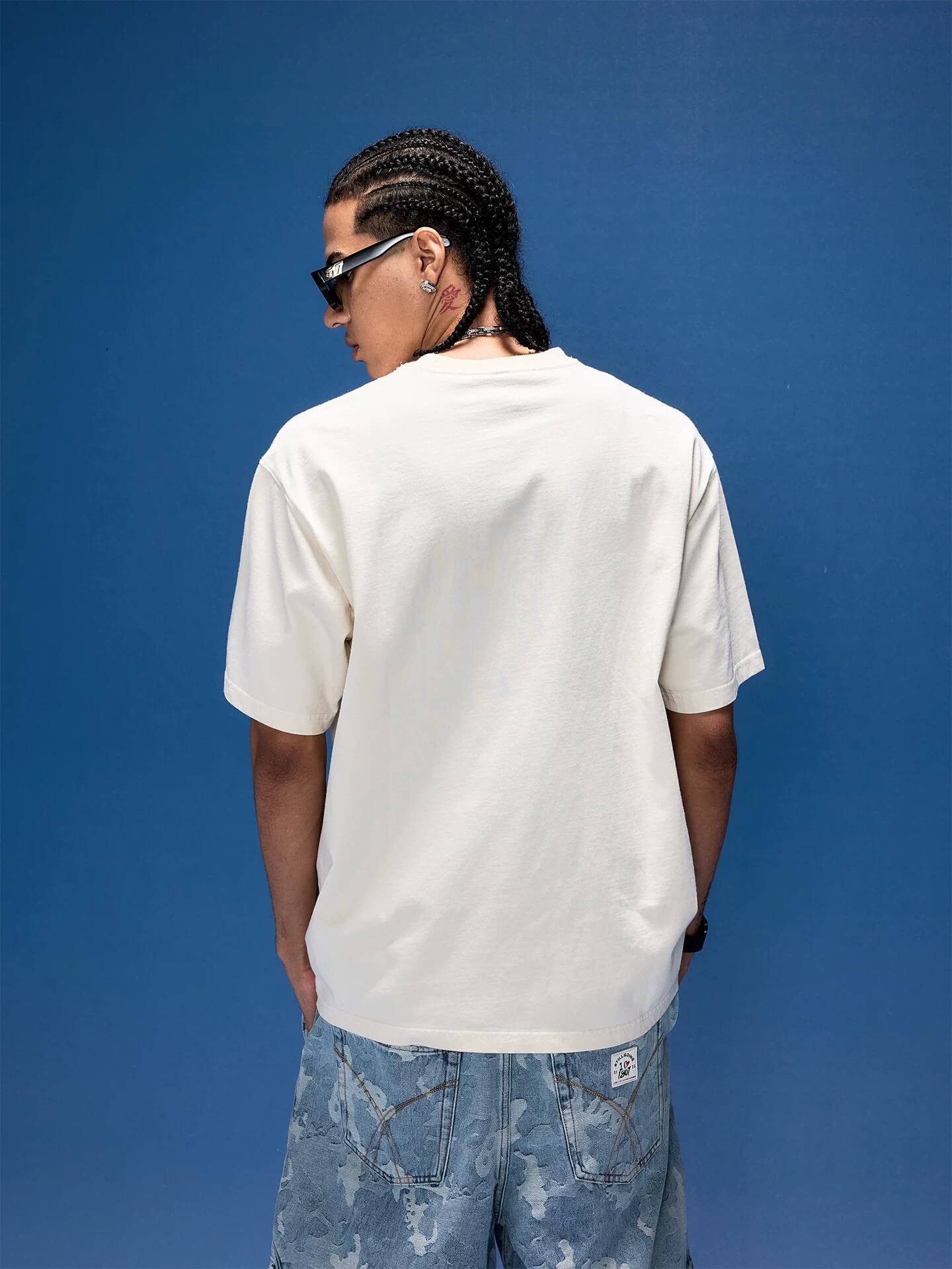 1807 I Love Graffiti Print Distressed Short Sleeve Tee