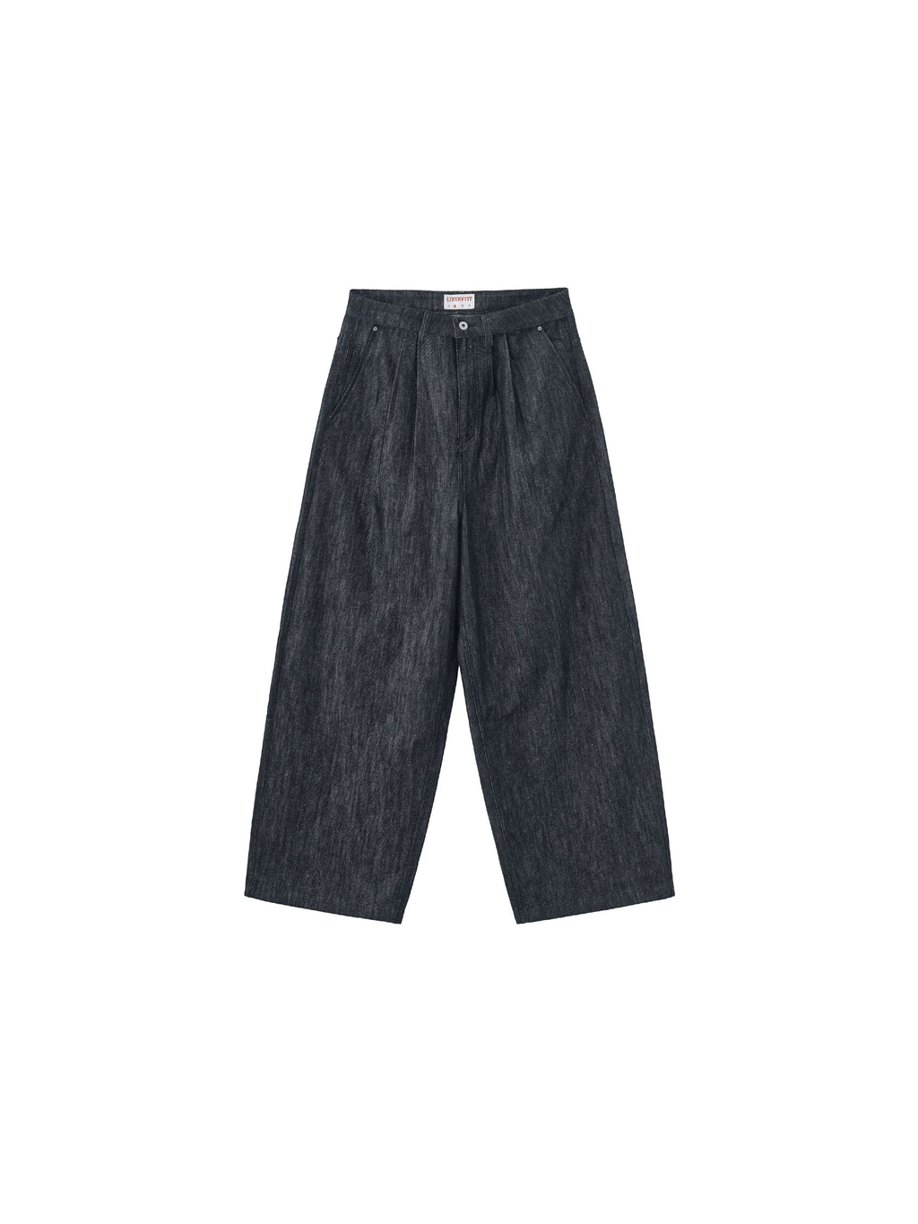 LIBERAFIT Raw Denim Pleated Dress Baggy Jeans