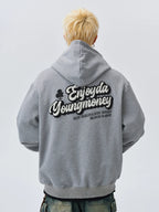 MEDM Towel Applique Embroidery Zip-Up Hoodie