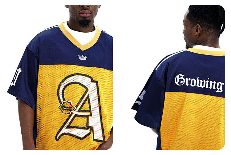 F3F Select Big Letter A Color Block Mesh Short Sleeve Jersey