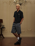 YADcrew Wavy Stripe Fuzzy Short Sleeve Shirt