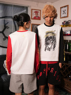 TGFCLUB Skull Print Color Block Slim Fit Long Sleeve Tee