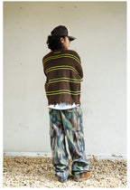 Remedy Striped Distressed Knit Sweater