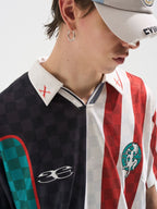 BLIND NO PLAN Digital Print Checkerboard Polo Jersey