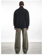 F3F Select Irregular Slant Button Knit Cardigan
