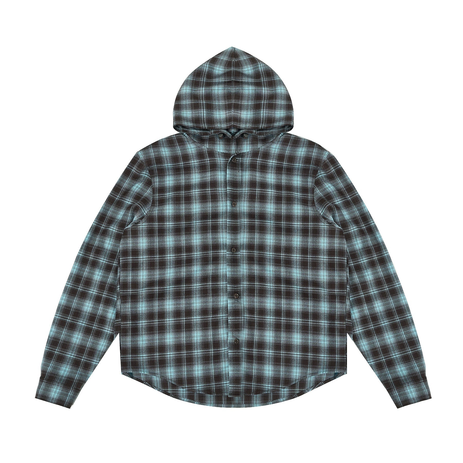 JHYQ Casual Basic Plaid Hooded Long Sleeved Shirt