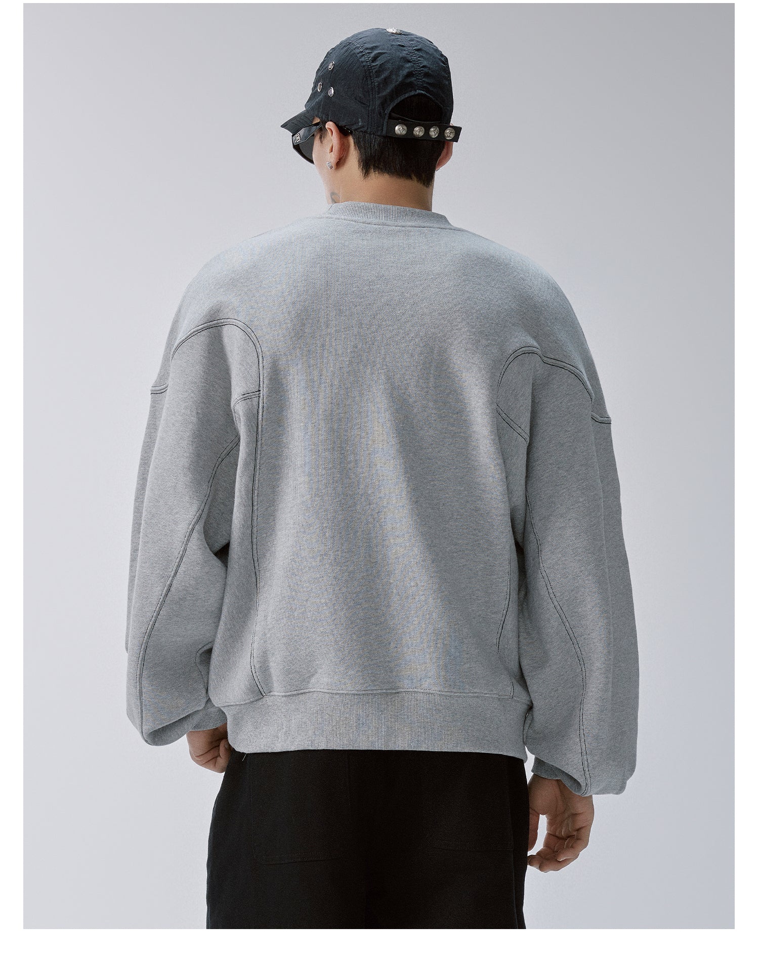 F2CE Pleated Splicing Embroidered Logo Sweatshirt