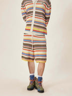 EVILKNIGHT(EK) Multicolor Striped Knit Shorts