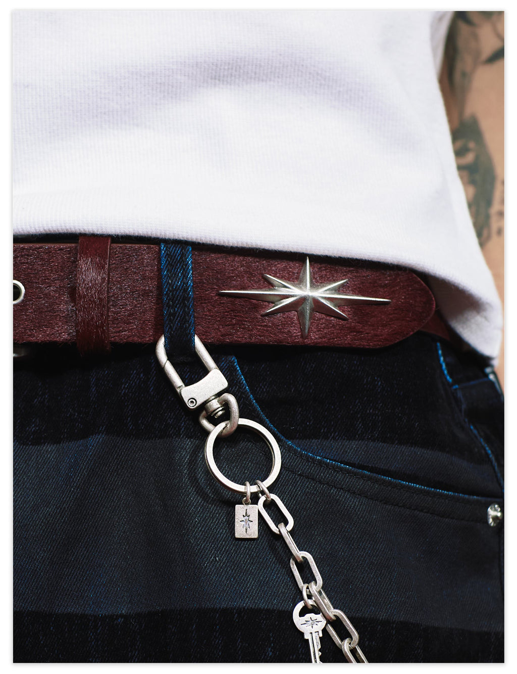 Remedy Star Studded Cowhide Leather Belt