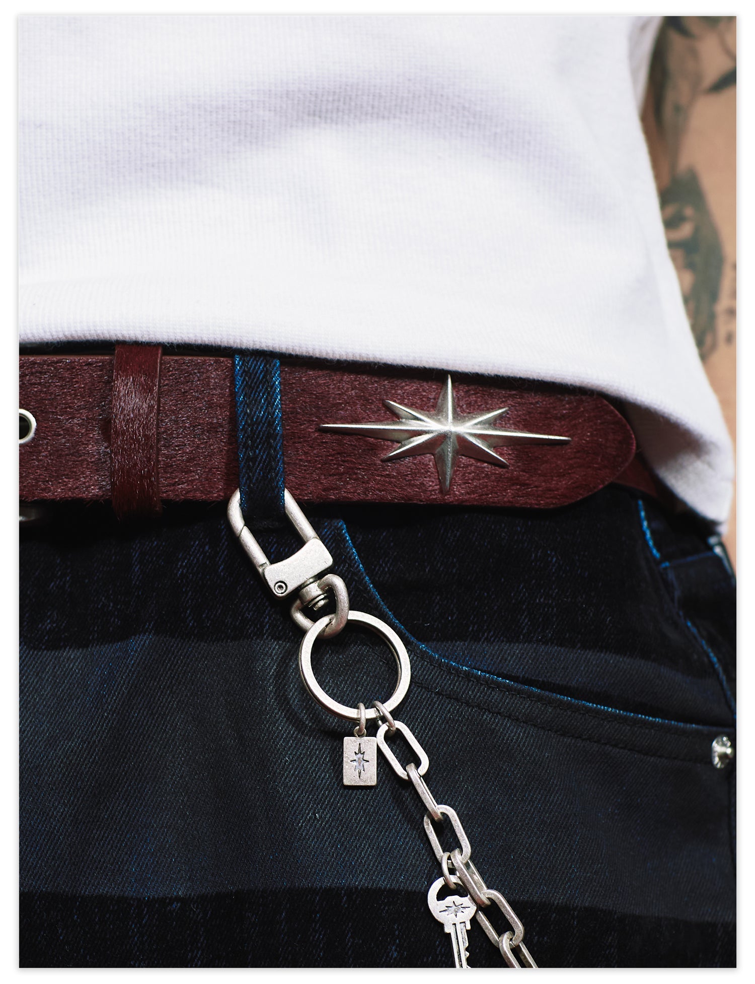 Remedy Star Studded Cowhide Leather Belt