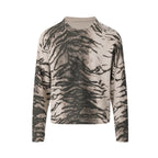 Night Lab Zebra and Leopard Print Henley Knit Sweater
