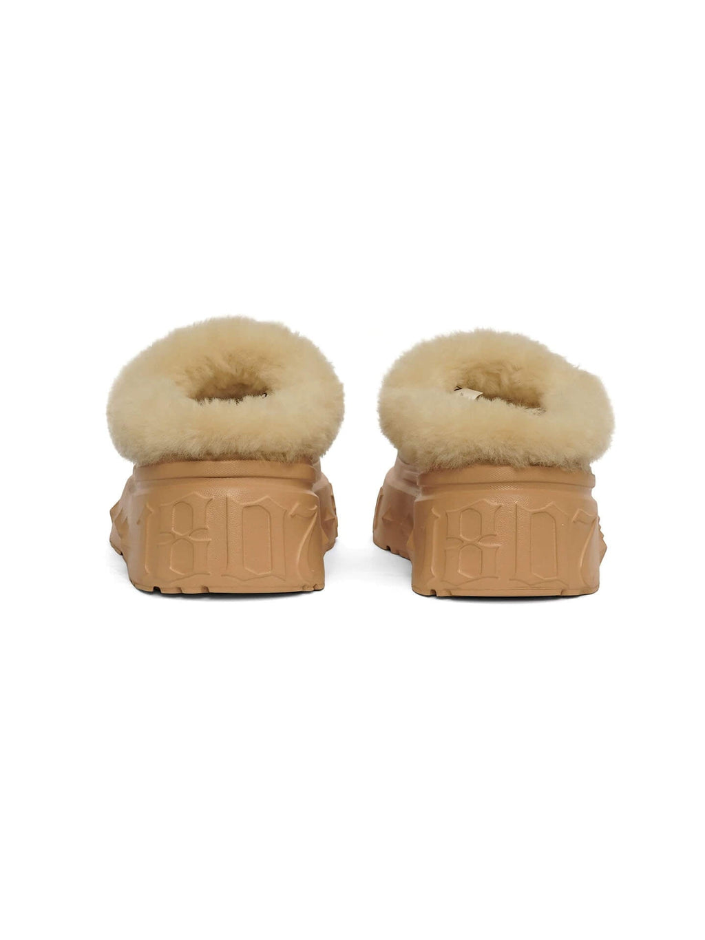 1807 INF-010 Gothic Shearling Chunky Platform Clogs