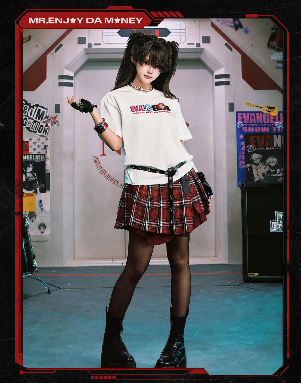 MEDM x EVA NEVER END Cute Character Velcro Patch Tee