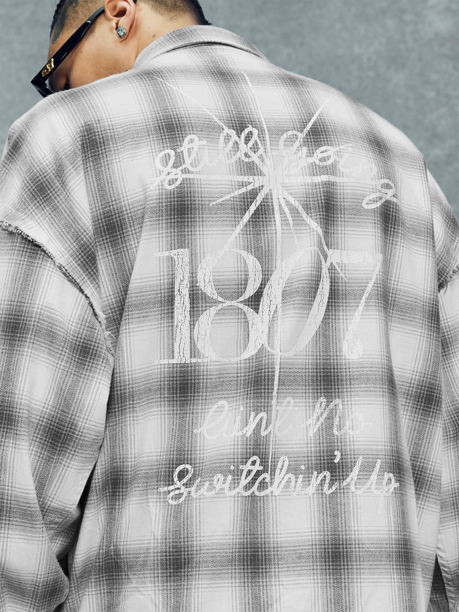 1807 Plaid Distressed Long Sleeve Shirt