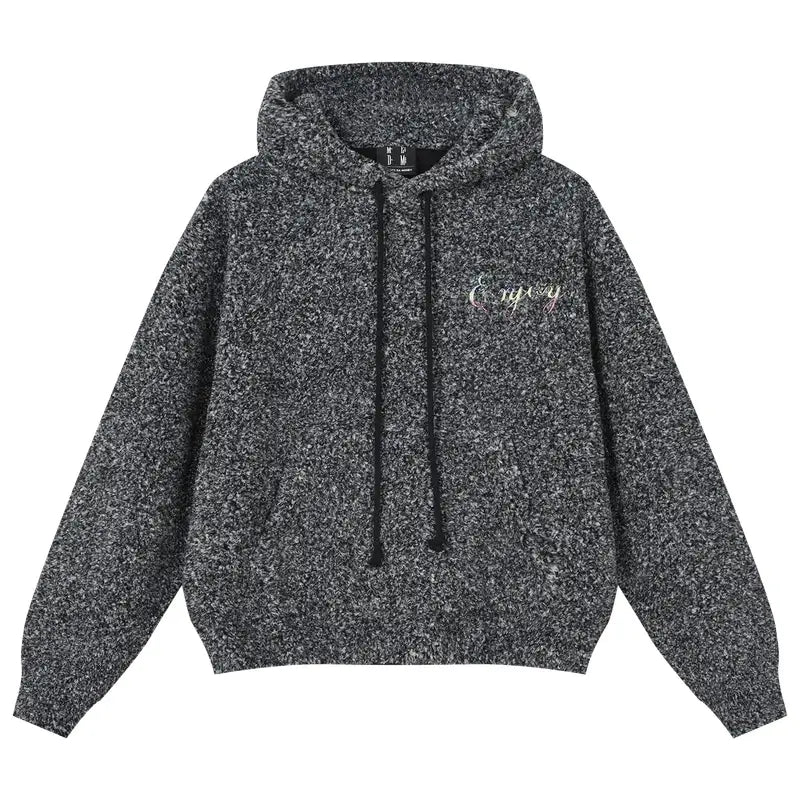 MEDM Gradient Embroidery Sherpa Fleece Hoodie