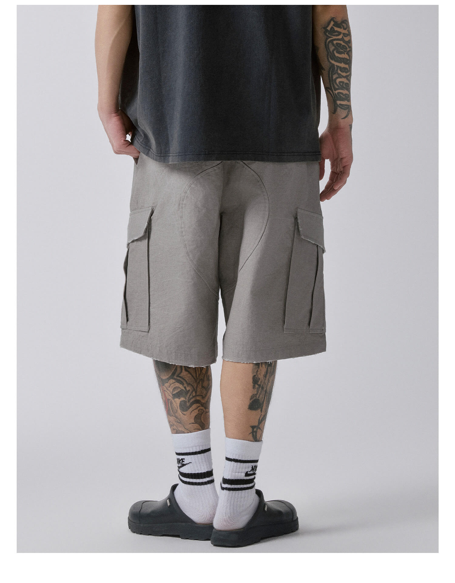 F2CE Cargo Pocket Distressed Baggy Shorts