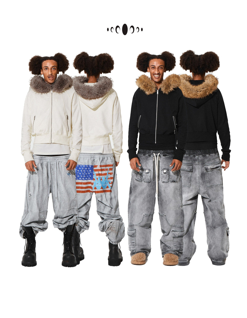 KARMANISTIC Fur Collar Hooded Jacket